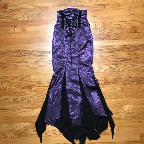 Vintage Lip Service Exit to Eden Gothic Victorian High Waist Purple Skirt XS